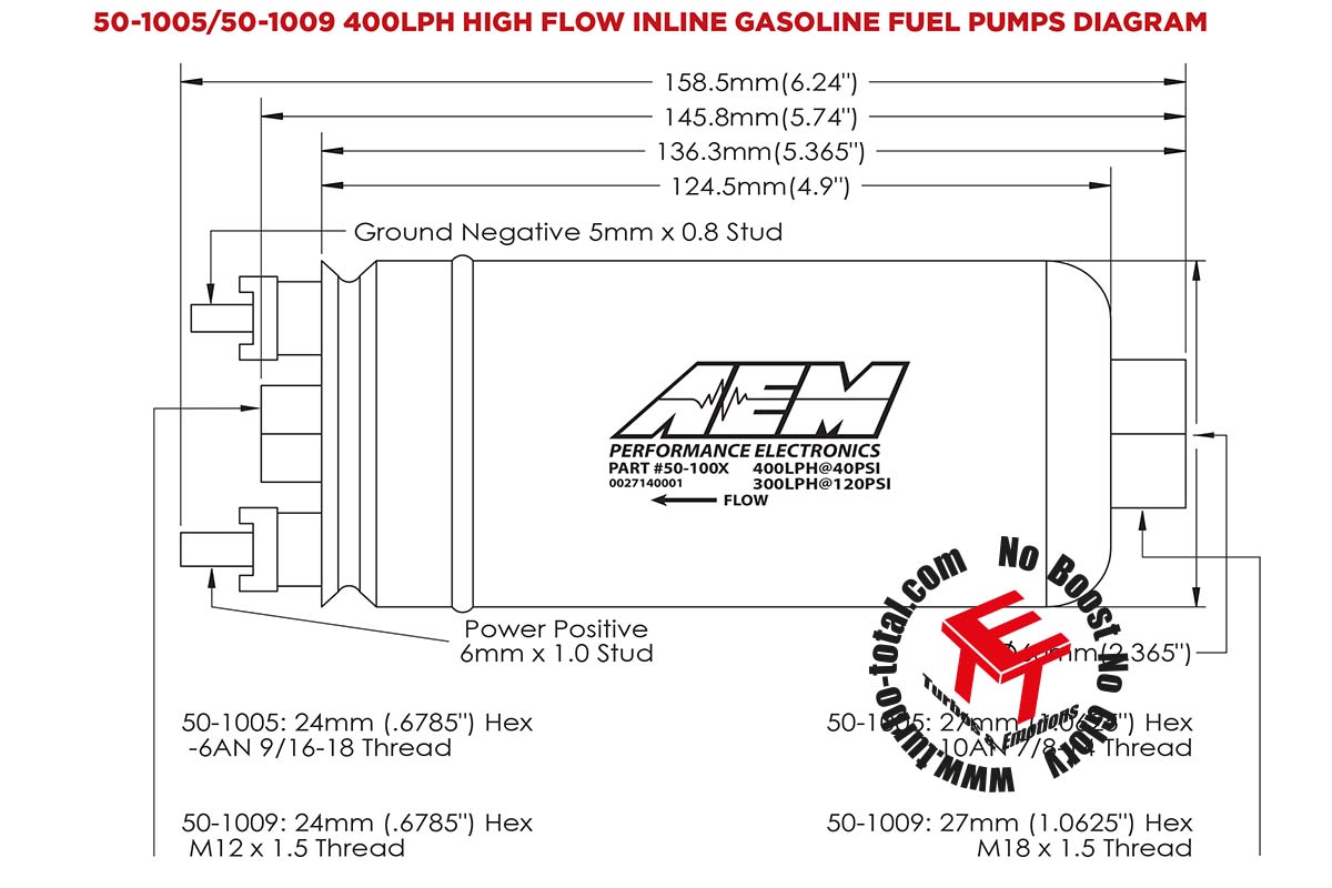 AEM 400l High Flow 044 Metrische Ersatz Benzinpumpe 50-1009