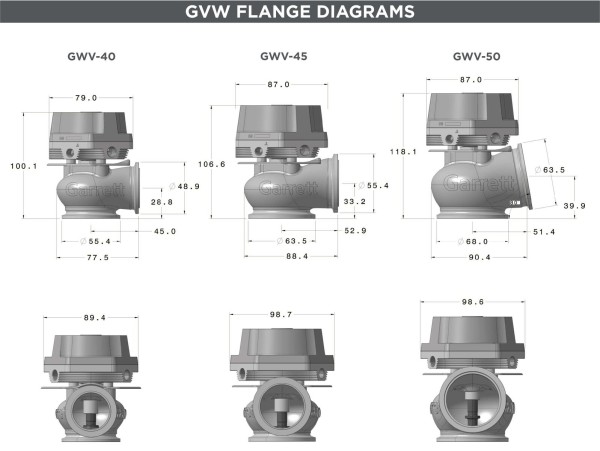 Garrett Vent Wastegate GVW-40, 40 mm, 1.7 Bar, schwarz