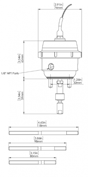 GenV IWG (Twin Port) Wastegate Aktuator mit Sensor 14psi passend für BorgWarner EFR