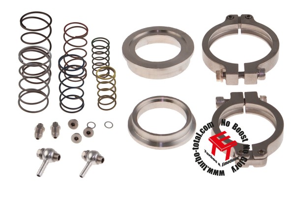 38mm Wastegate Flange Set – Tial MVS/MVS Style, 304 Stainless Steel Inlet & Outlet With V-Band Tube