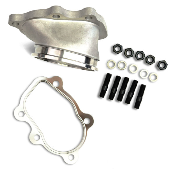 5-hole to V-band flange bent for Downpipe suitable fits Garrett GT - GTX