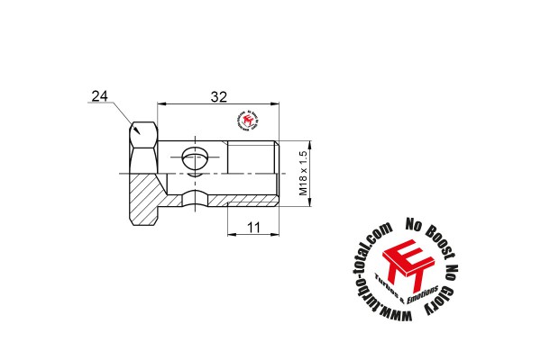 Hohlschraube M18 x 1.5 für Wasseranschluss